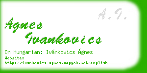 agnes ivankovics business card